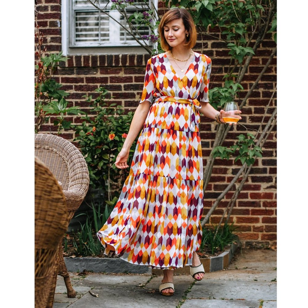 Roller Rabbit Noma Gertrud Wrap Maxi Dress XS